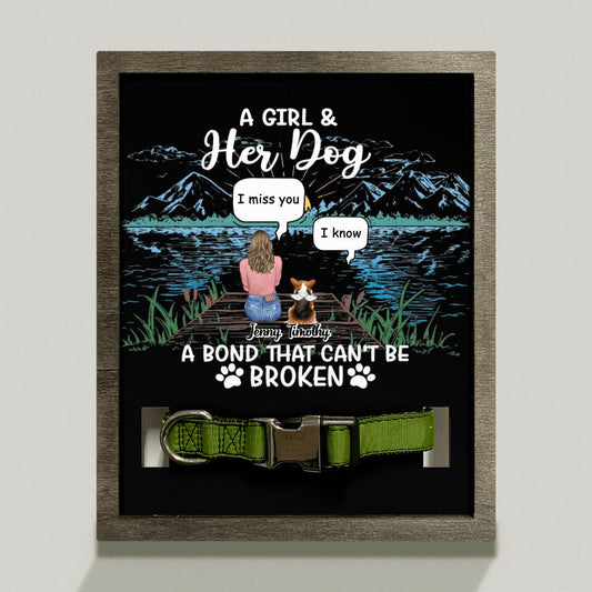 Personalized Memorial Dog Loss Frame - Up To 5 Dogs - Gift Idea For Dog Lovers - A Girl And Her Dog A Bond That Can't Be Broken