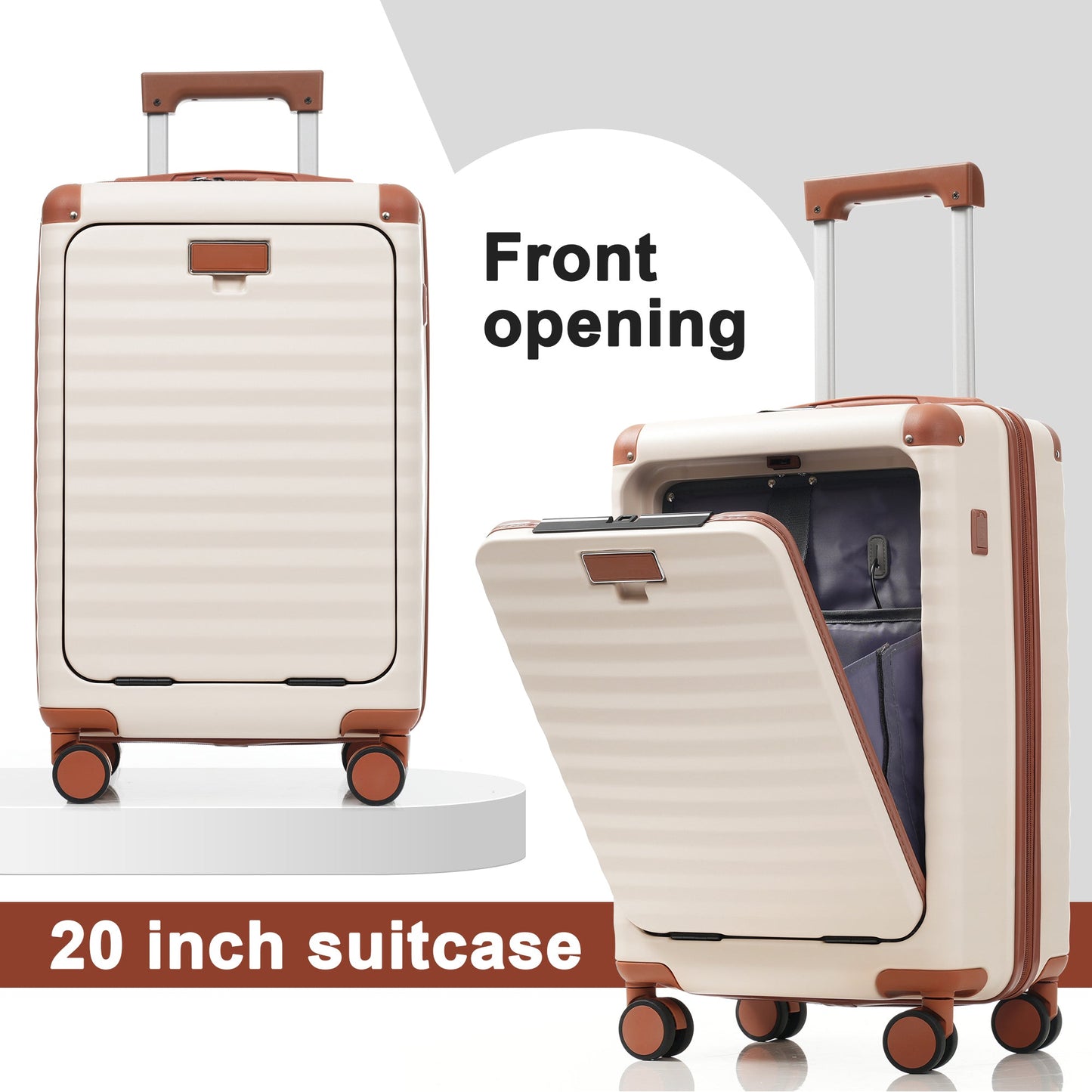 Deluxe 5-Piece Hard-Side Luggage Set with USB and TSA Locks