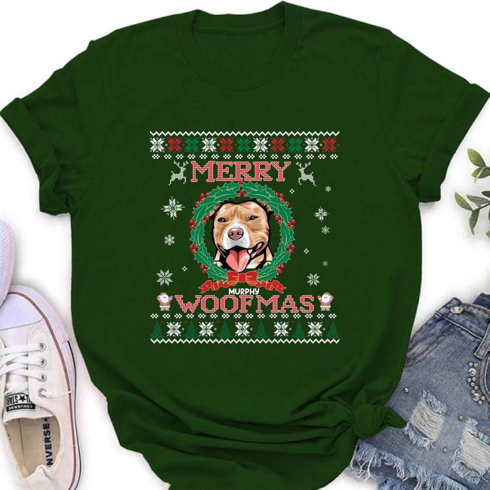 Personalized Dog Sweatshirt - Up to 5 Dogs - Best Gift For Dog Lover - Merry Woofmas