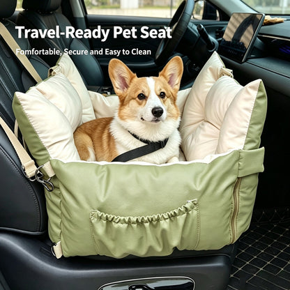 Waterproof Dog Car Seat Bed 2 In 1 Convertible Pet Travel Carrier Safety Booster Seat With Storage Pocket Washable Anti Slip Puppy Car Bed For Small Medium Dogs Reversible 2 Sided Design