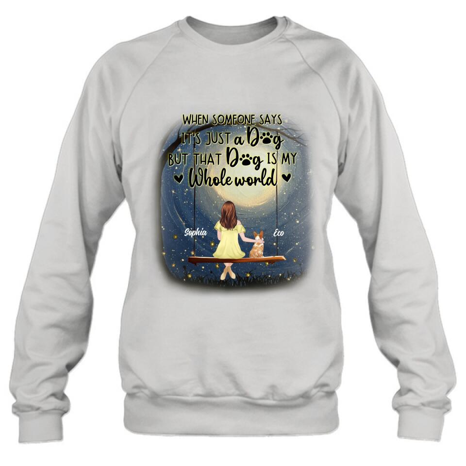 Personalized When Some One Says Pet Mom/Dad Shirt/Pullover Hoodie - Man/Woman With Up to 6 Pets - Gift Idea For Dog/Cat Lover - That Dog Is My Whole World