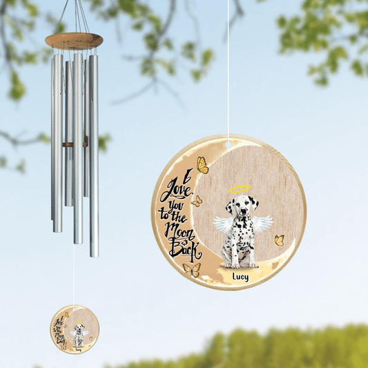 Custom Personalized Memorial Dog Wind Chime - Gift Idea For Dog Lover - I Love You To The Moon & Back