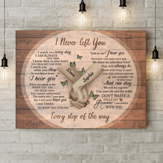Personalized Never Left You Canvas - Memorial Gift For The Loss Of Loved Ones - Remember I Am Always With You