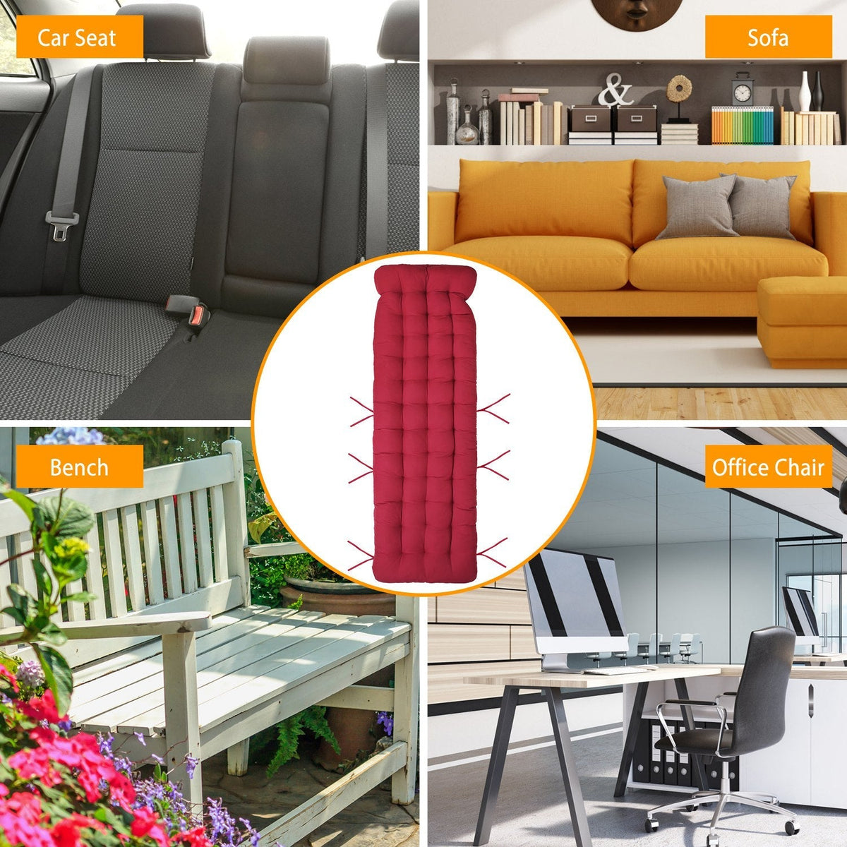 71x22in Chaise Lounger Cushion Recliner Rocking Chair Sofa Mat Deck Chair Cushion
