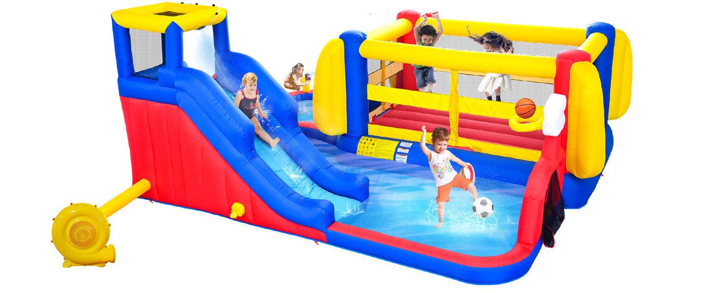 7 in 1 Inflatable Slide Water Park for Kids