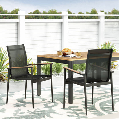 Barrister Dining Chair Set of 2 - Black / Natural
