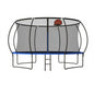 Pumpkin 14 Ft Outdoor Trampoline With Basketball Hoop Enclosure Net Ladder And Metal - Black / Blue