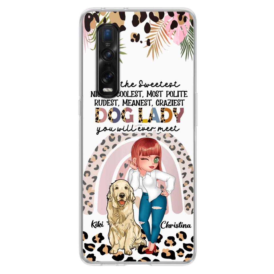 Custom Personalized Dog Mom Chibi Phone Case- Up to 4 Dogs - Gift For Dog Lover - I Am The Craziest Dog Mom - Case For Xiaomi, Oppo And Huawei