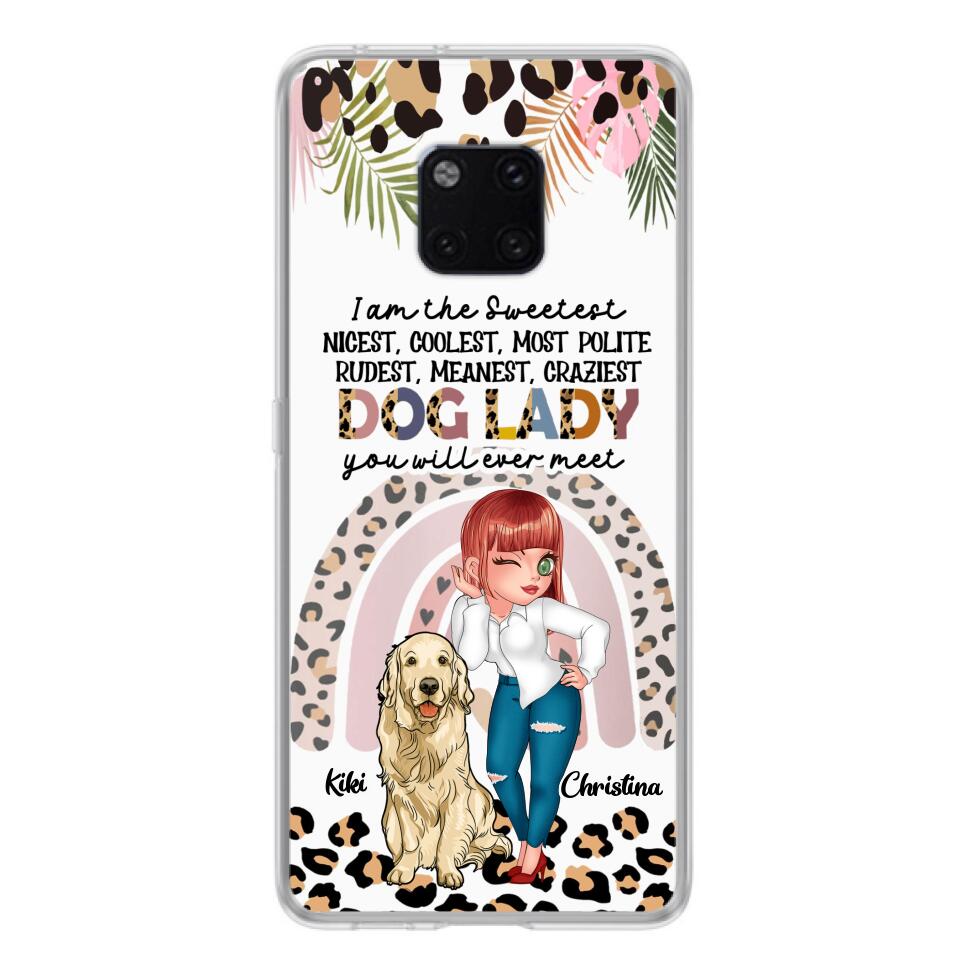Custom Personalized Dog Mom Chibi Phone Case- Up to 4 Dogs - Gift For Dog Lover - I Am The Craziest Dog Mom - Case For Xiaomi, Oppo And Huawei