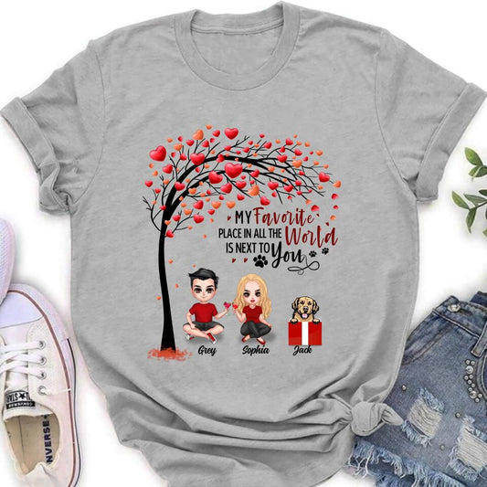 Personalized Couple T-shirt - Up to 5 Dogs - Gifts for Couples - Happy Valentine's Day