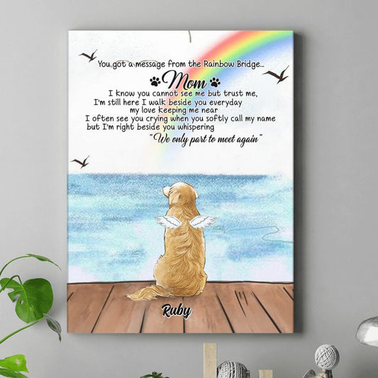 Custom Personalized Memorial Pet Canvas - Memorial Gift For Dog/ Cat Lover - I'm Still Here