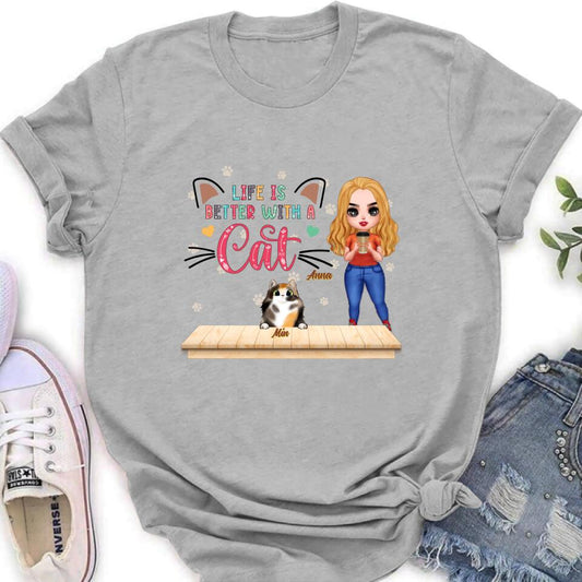 Personalized Cat Mom Chibi Shirt - Gift Idea For Mother's Day/Cat Lovers With Up to 6 Cats - Best Cat Mom Ever