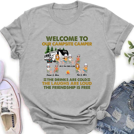 Personalized Camping Friends Shirt - Up to 8 People - Best Gift For Camping Lovers - Life Is Better When You're Camping With Friends