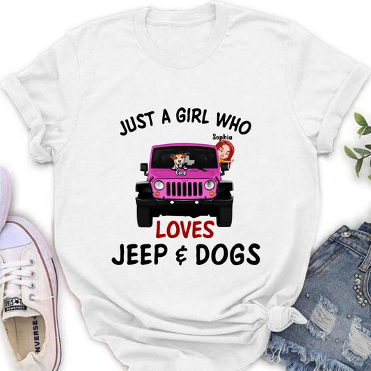 Personalized Dog Mom & Off-road T-shirt - Up to 5 Dogs - Mother's Day Best Gift For Dog Lovers - Just A Girl