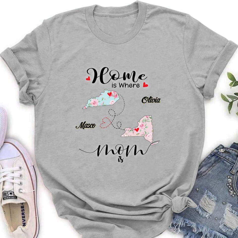 Personalized Long Distance Relationship Shirt - Best Gift Idea For Mother's Day/Father's Day - Home Is Where Dad Is