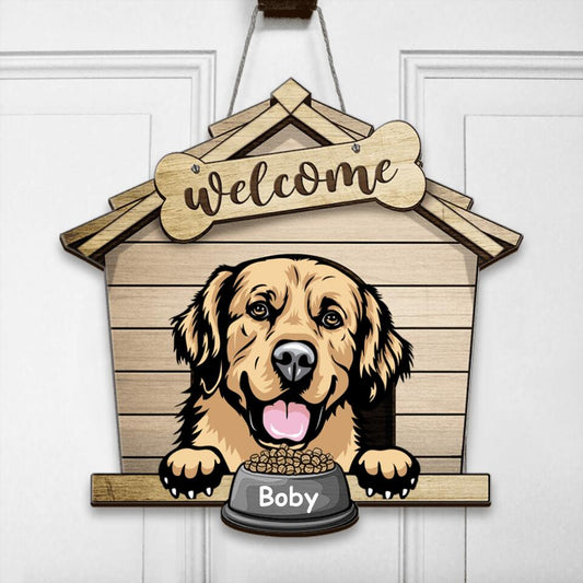 Personalized Dog Door Sign - Gift Idea For Dog Love - Welcome To The Dog House