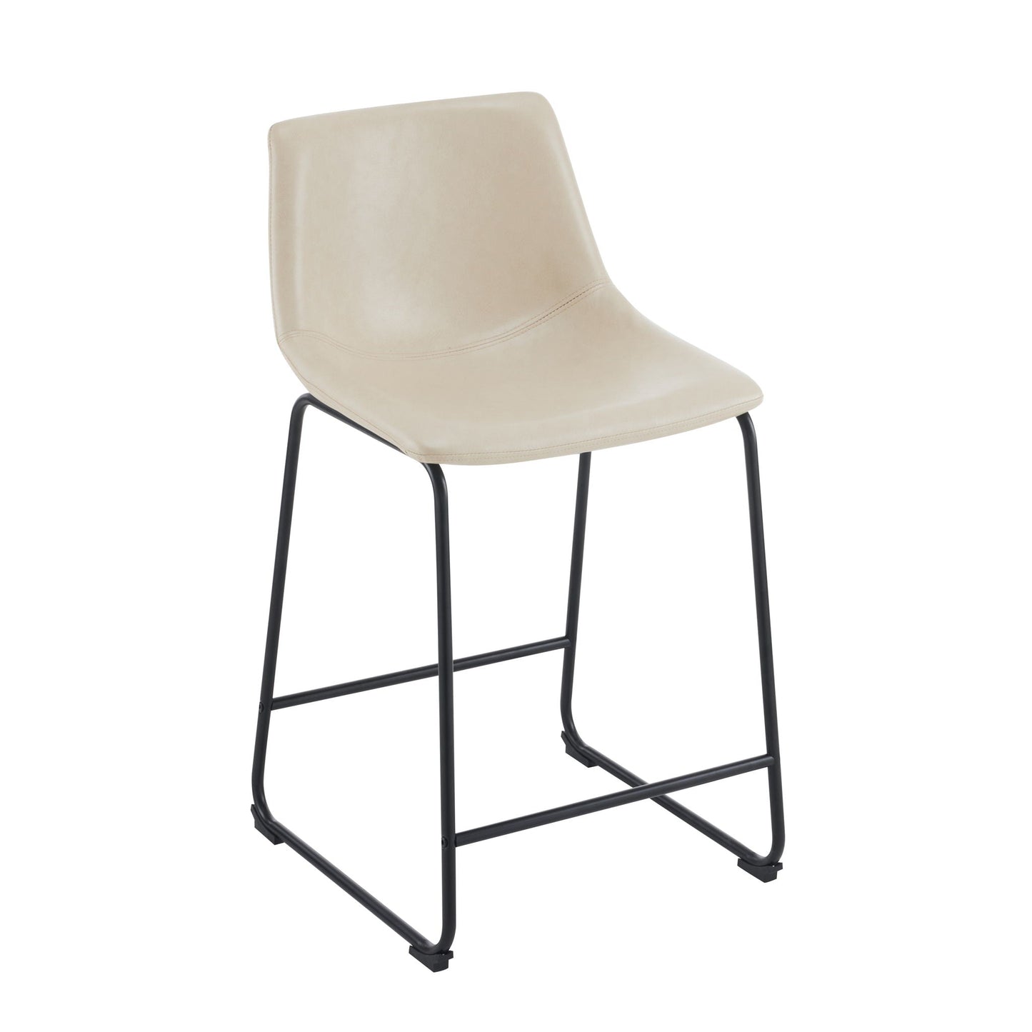 Vintage Style Armless Industrial Counter Stool Set of 2