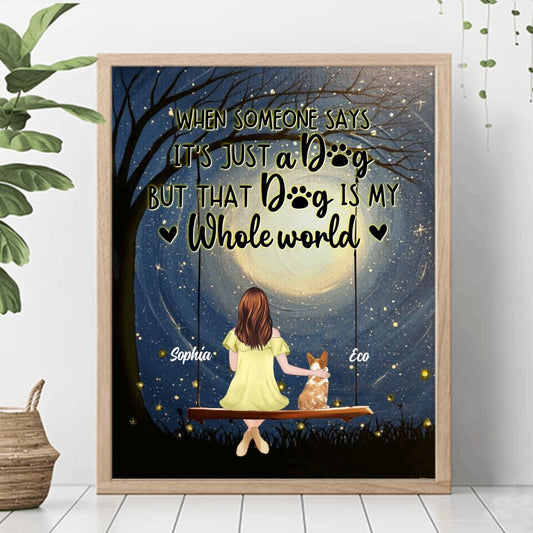 Personalized When Some One Says Pet Mom/Dad Poster - Man/Woman With Up to 6 Pets - Gift Idea For Dog/Cat Lover - That Dog Is My Whole World