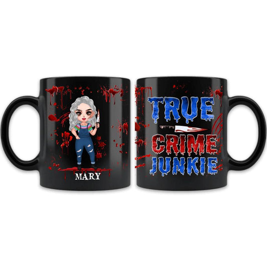 Custom Personalized Horror Girl Coffee Mug - Gift for Halloween - True Crime Junkie