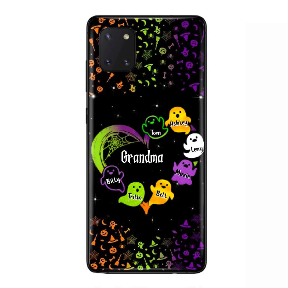 Personalized Grandma and Grandkids Ghost Phone Case - Halloween gift for Grandma - Up to 7 Grandkids - Case For iPhone/Samsung