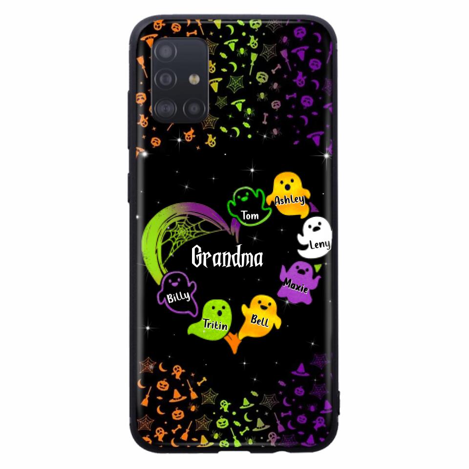 Personalized Grandma and Grandkids Ghost Phone Case - Halloween gift for Grandma - Up to 7 Grandkids - Case For iPhone/Samsung