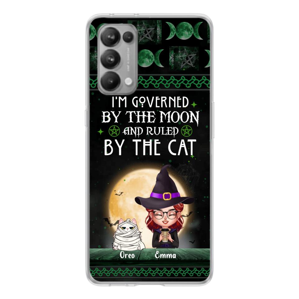Custom Personalized Cats Witch Phone Case - Halloween Gift For Cat Lover - Governed By The Moon, Ruled By The Cats - Case For Xiaomi, Oppo And Huawei