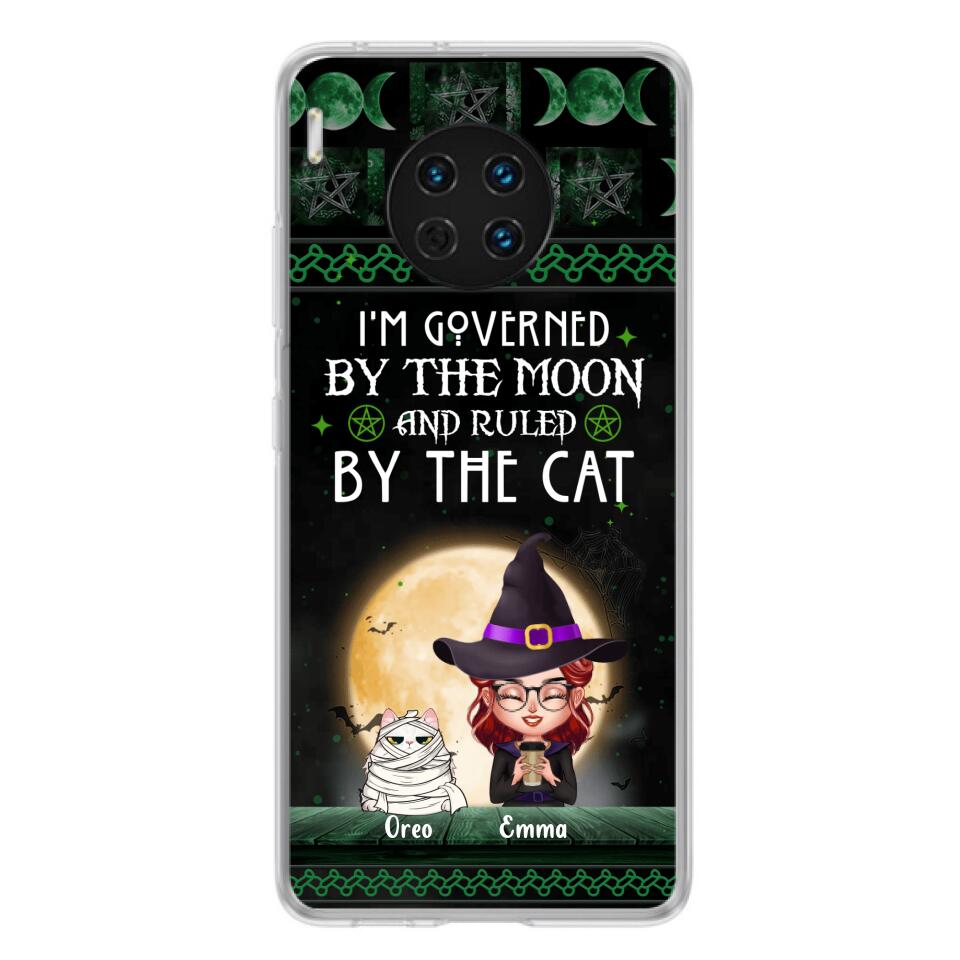Custom Personalized Cats Witch Phone Case - Halloween Gift For Cat Lover - Governed By The Moon, Ruled By The Cats - Case For Xiaomi, Oppo And Huawei