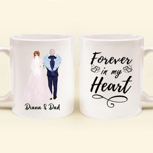 Personalized Wedding Parent In Heaven Coffee Mug - Memorial Gift Idea - Forever In My Heart