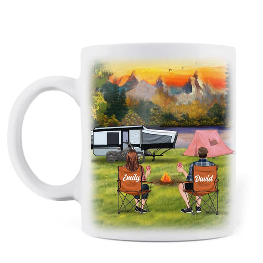 Personalized New Camping Coffee Mug - Couple/Parents With Up to 2 Kids And 3 Pets - Gift For Camping Lover - Life Is Better Around The Campfire