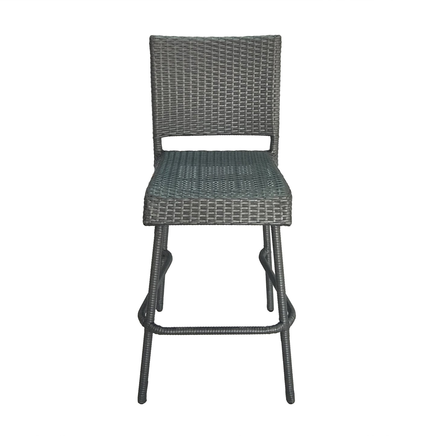29" Outdoors PE Rattan Armless Barstools, Set of 2