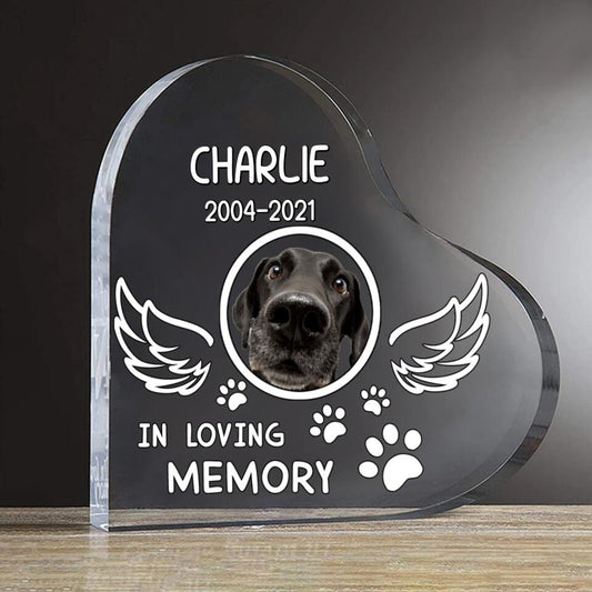 Personalized Photo Pet Memorial Acrylic Plaque - Memorial Gift Idea For Pet Lover - In Loving Memory