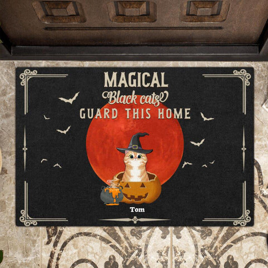 Custom Personalized Halloween Cats Doormat - Upto 5 Cats - Best Gift For Cat Lovers - 3QH5BH