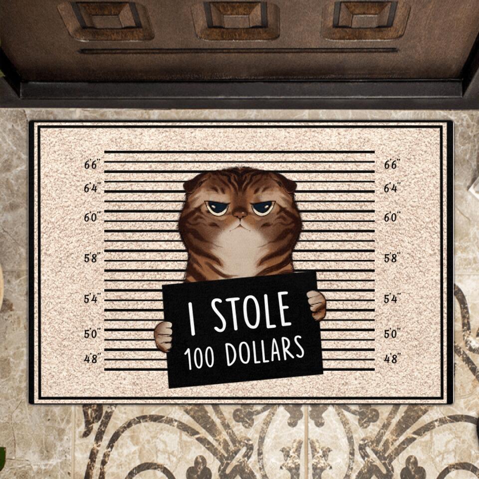 Personalized Bad Cat Doormat - Up to 2 Cats - Gift Idea For Cat Lover - Yes, We're Aware Of How Obnoxious