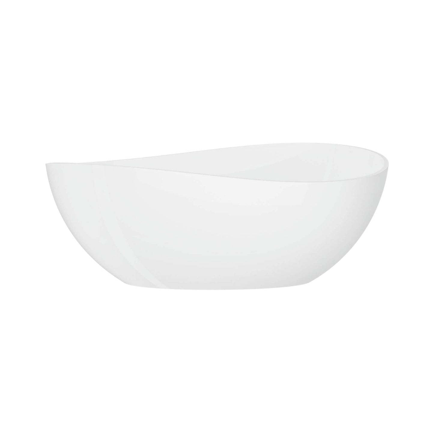 Nuvia 63-Inch Freestanding Glossy White Stone Resin Bathtub With Overflow And Drain (SAK42613)