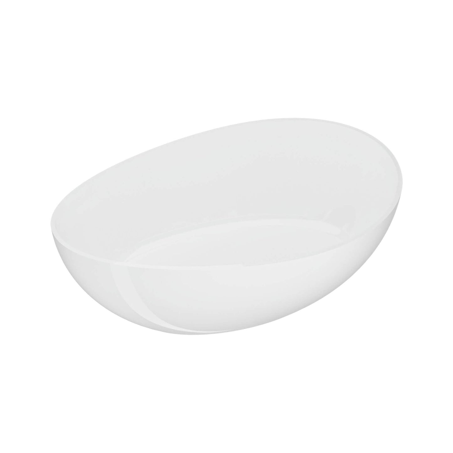 Nuvia 63-Inch Freestanding Glossy White Stone Resin Bathtub With Overflow And Drain (SAK42613)