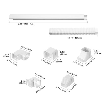 Mini Split Line Set Cover 3 Inch W x 15.8 Ft L PVC Decorative Pipe Line Cover