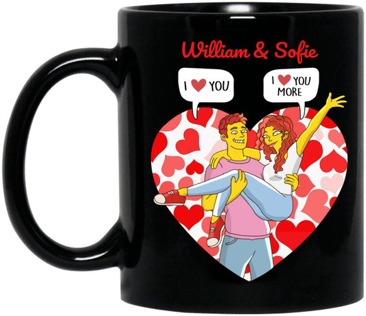 Personalized Couple Valentine Coffee Mug - Valentine's Day Gift For Couple - I Love You