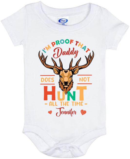 Personalized Daddy Baby Onesie - Gift Idea For Father's Day 2023 - Daddy Doesn't Hunt All The Time