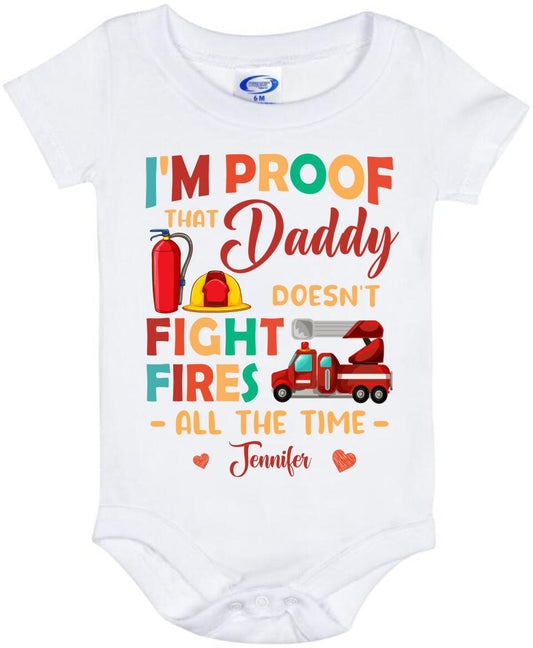 Personalized Daddy Baby Onesie - Gift Idea For Father's Day 2023 - Daddy Doesn't Fight Fires All The Time