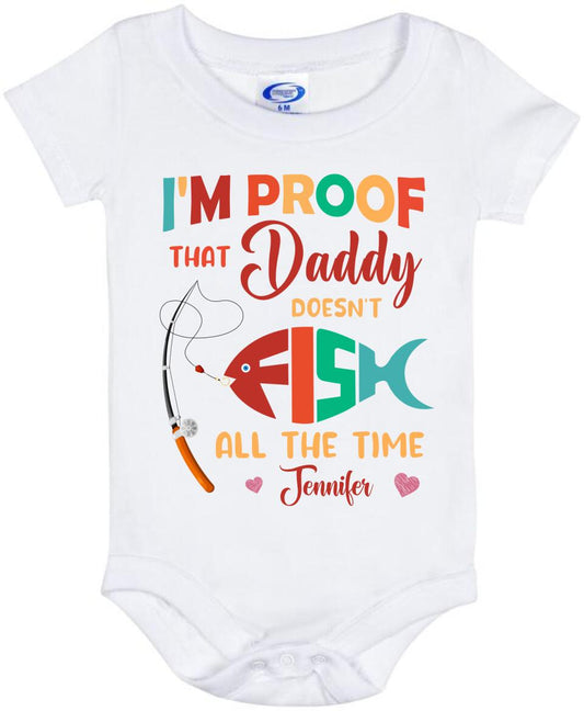 Personalized Daddy Baby Onesie - Gift Idea For Father's Day 2023 - Daddy Doesn't Fish All The Time