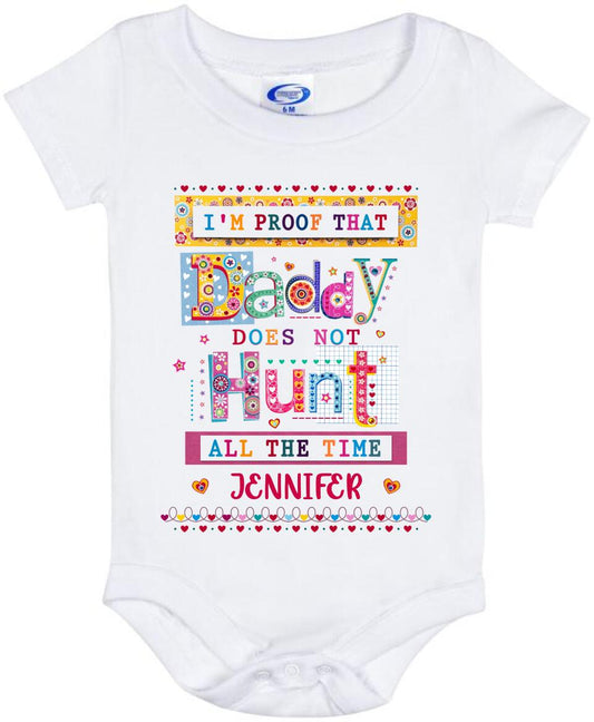 Personalized Daddy Baby Onesie - Gift Idea For Father's Day 2023 - Daddy Doesn't Hunt All The Time