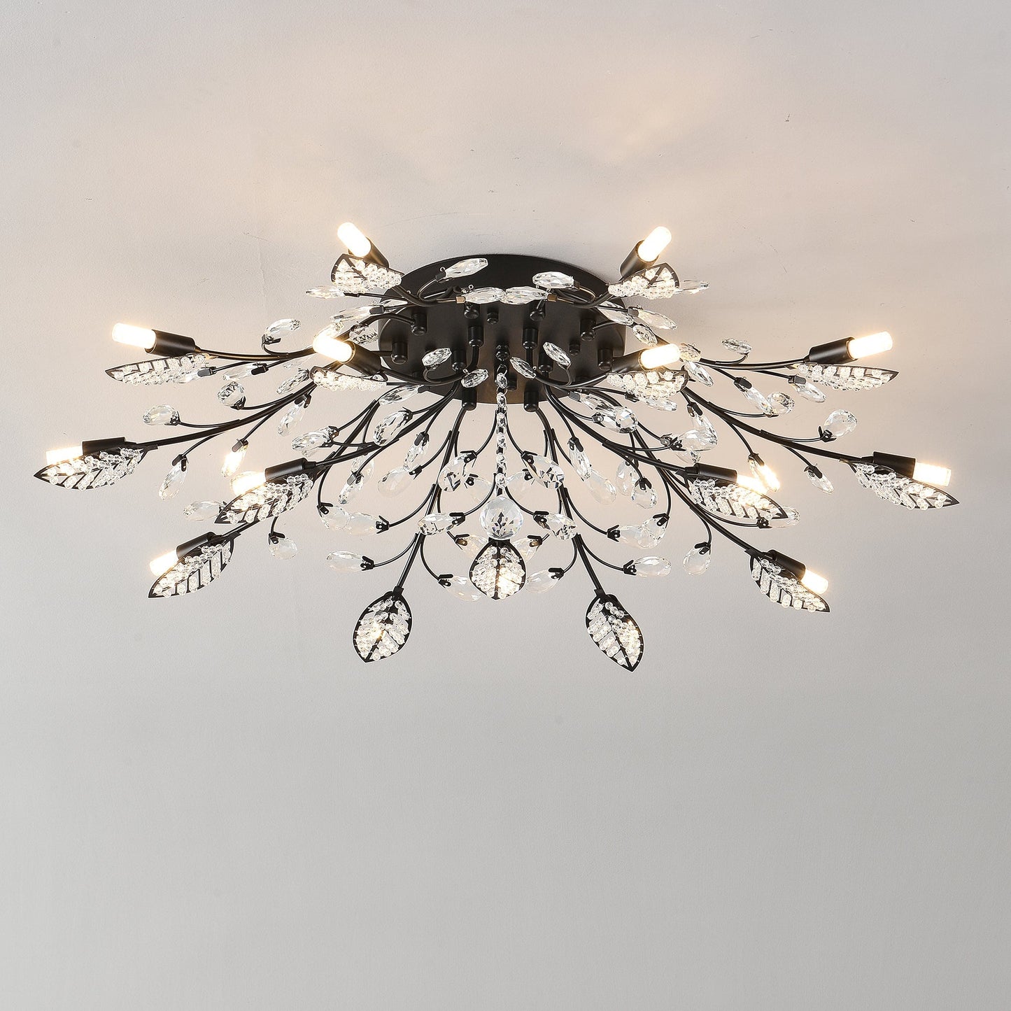 15-Light Chandelier Crystal Ceiling Lamp
