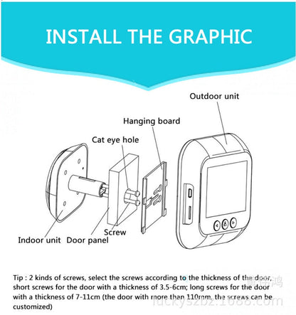 2.4 Inch Smart Doorbell Peephole Camera