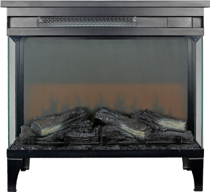 24 Inch Three-Sided Glass Electric Fireplace
