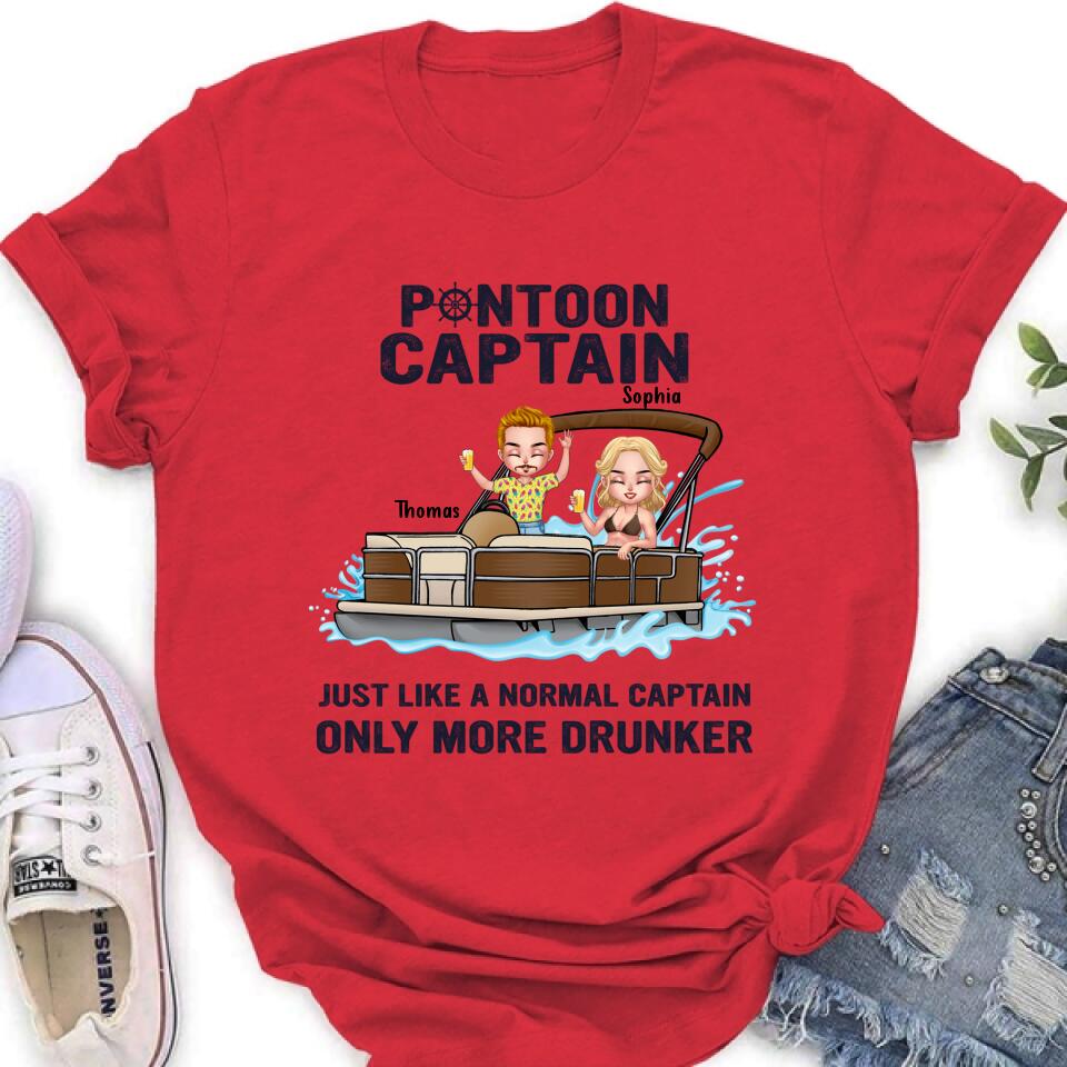 Personalized Couple Pontoon Shirt/Pullover Hoodie - Valentine's Day Gift Idea For Couple
