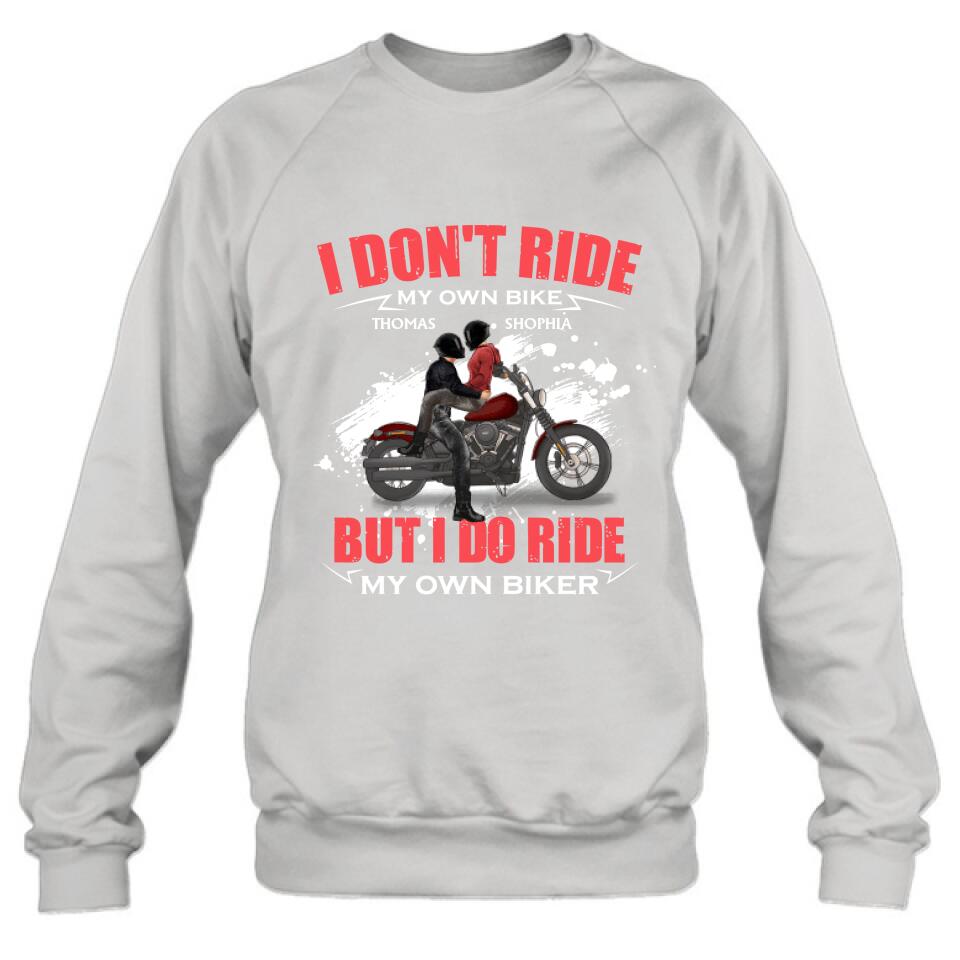 Personalized Couple Riding T- Shirt - Gifts For Riders - I Don't Ride My Own Bike But I Do Ride My Own Bike