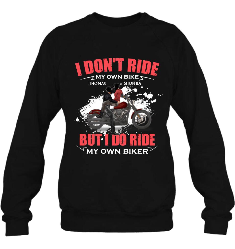 Personalized Couple Riding T- Shirt - Gifts For Riders - I Don't Ride My Own Bike But I Do Ride My Own Bike