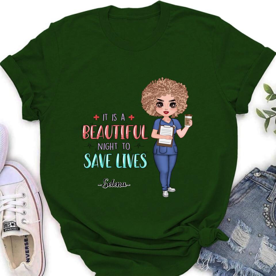 Personalized Nurse Shirt/Pullover Hoodie - Best Gift For Nurse - It's A Beautiful Night To Save Lives