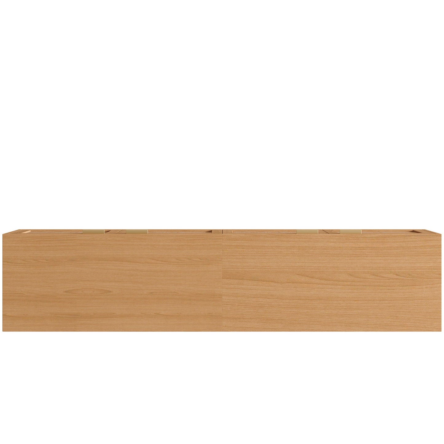 TV Stand With Storage & Cable Holes - Natural Wood