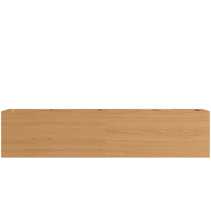 TV Stand With Storage & Cable Holes - Natural Wood